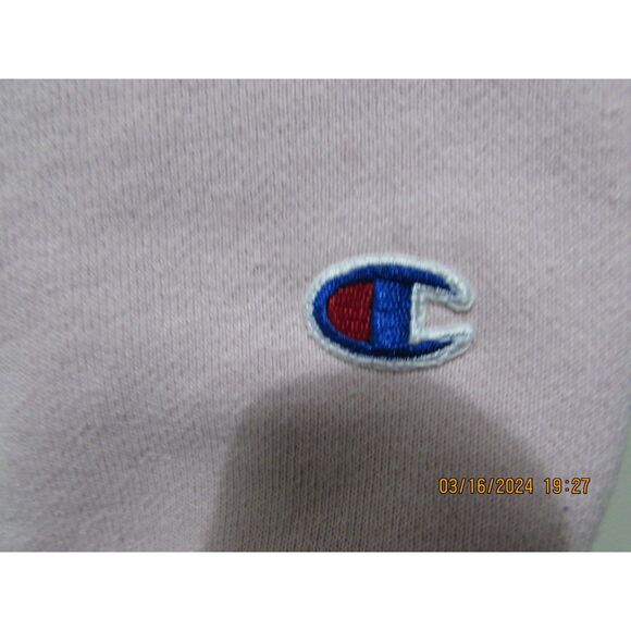 CHAMPION REVERSE WEAVE SIZE M BOXY CUT CROP TOP SHIRT PINK RIBBED SIDES LOGO - Picture 8 of 12